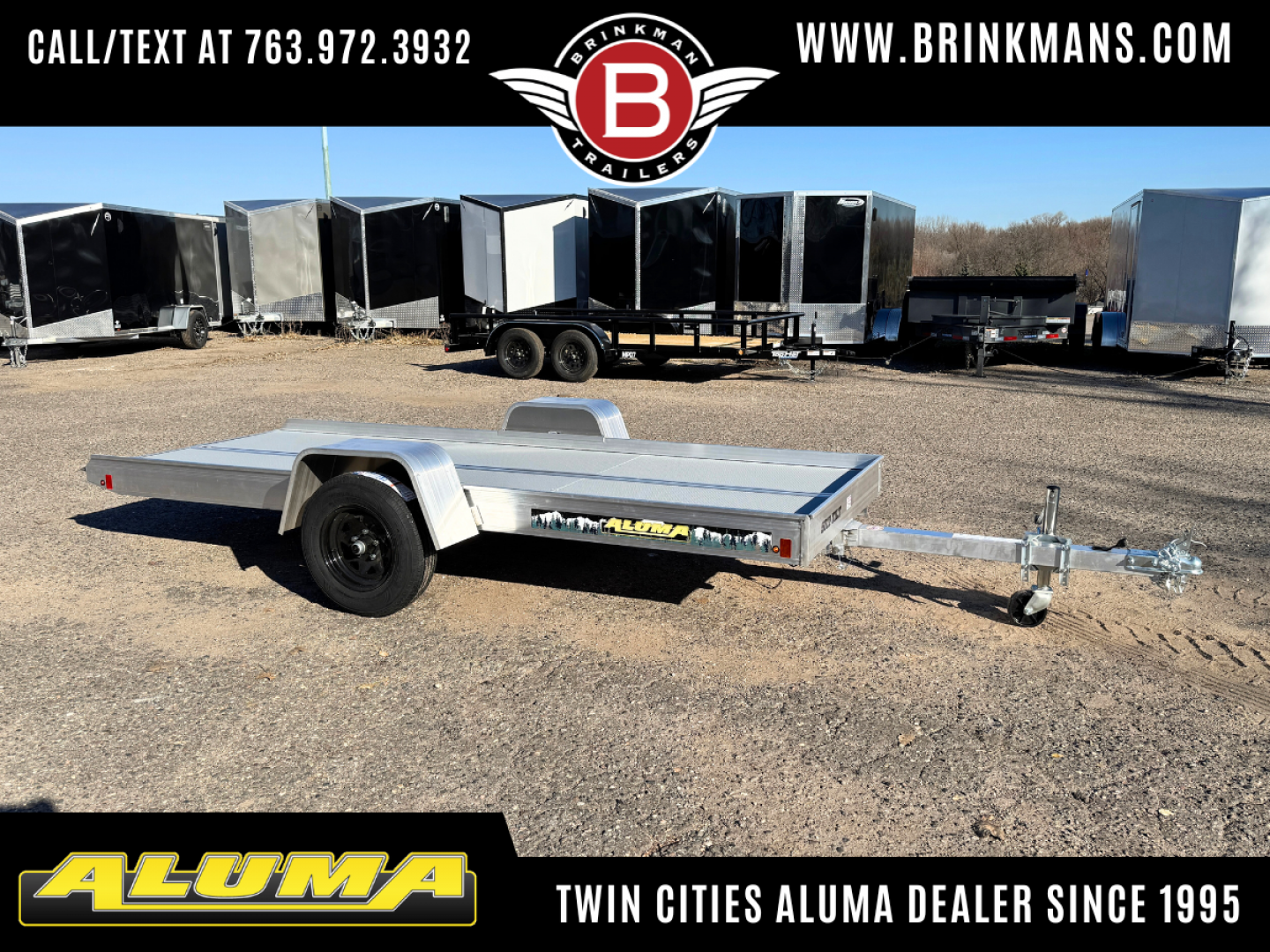New Aluma TILT (12'x50") Aluminum Snowmobile Trailer- Single Place Tilt Bed!