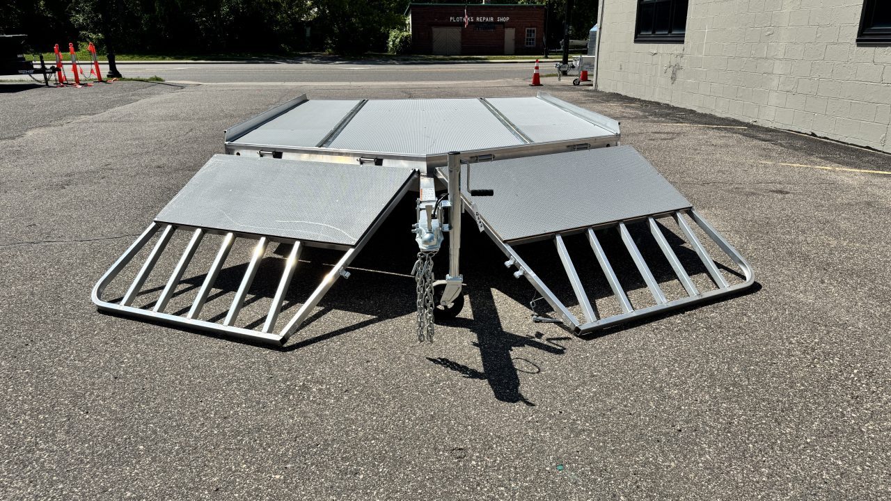 New Aluma (8.5'x10') Aluminum Snowmobile Trailer- 2 Place Drive On/Off!