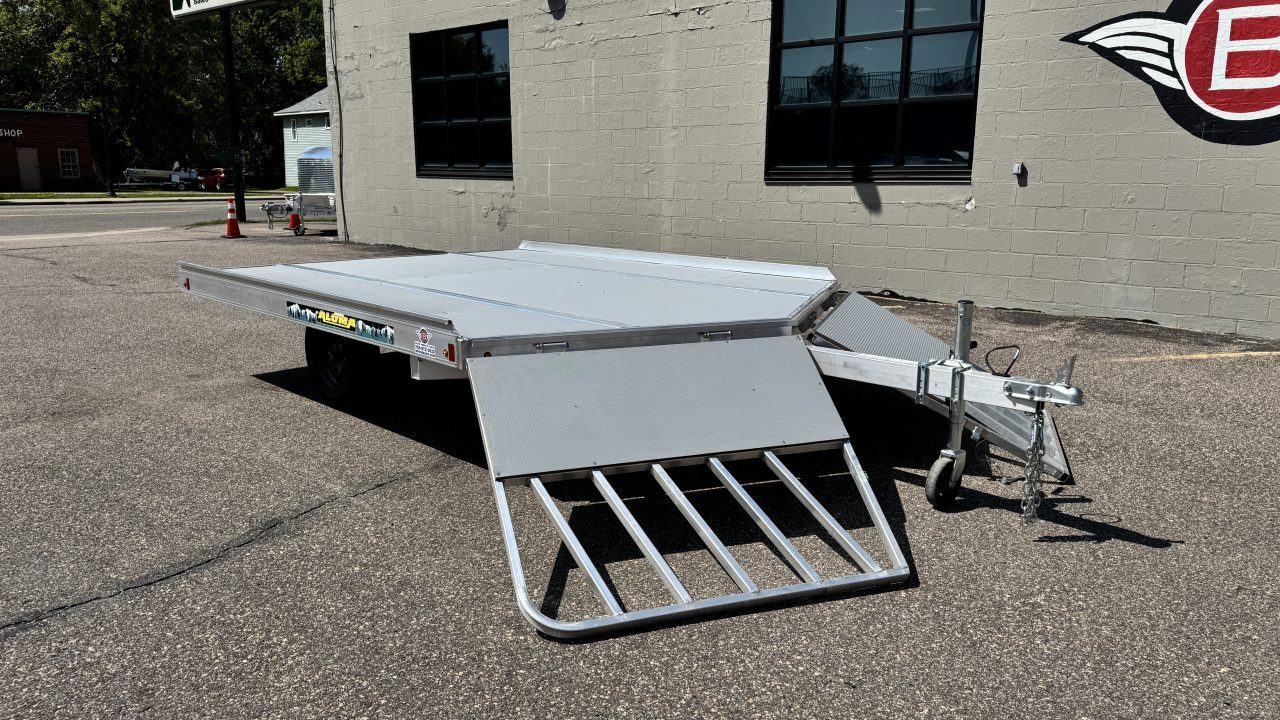 New Aluma (8.5'x10') Aluminum Snowmobile Trailer- 2 Place Drive On/Off!