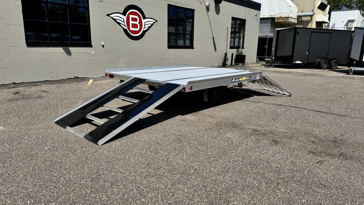 New Aluma (8.5'x10') Aluminum Snowmobile Trailer- 2 Place Drive On/Off!