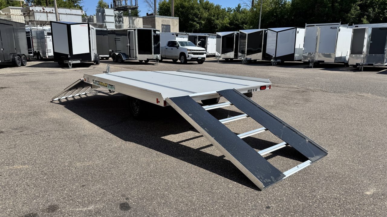 New Aluma (8.5'x10') Aluminum Snowmobile Trailer- 2 Place Drive On/Off!