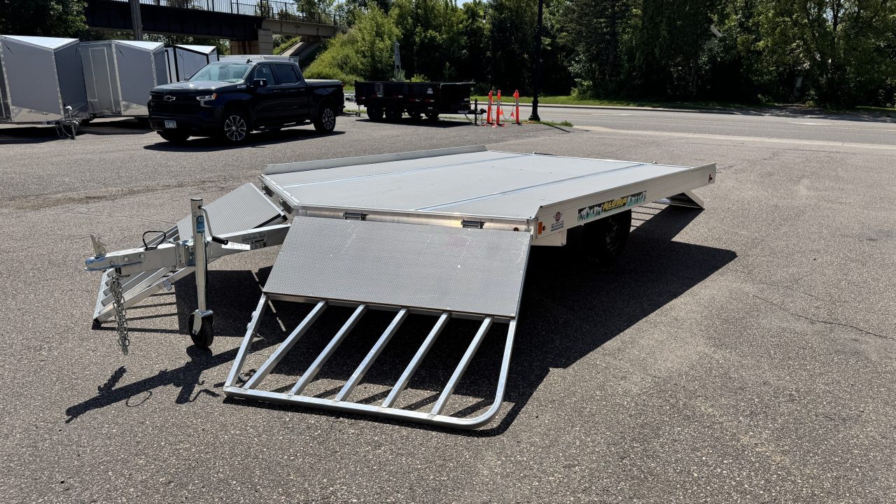New Aluma (8.5'x10') Aluminum Snowmobile Trailer- 2 Place Drive On/Off!