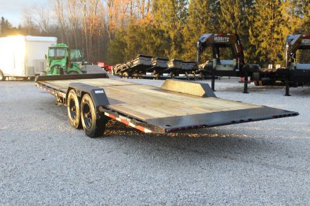 New 2026 Moritz 7' x 16' + 8' Low Pro - Gravity Tilt - Equipment Trailer - 25900# GVW