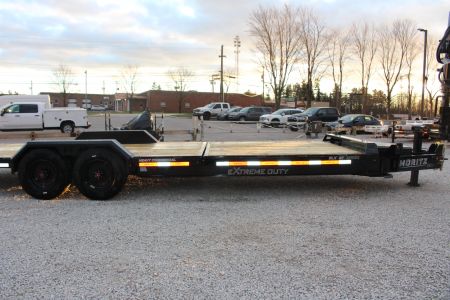 New 2026 Moritz 7' x 16' + 8' Low Pro - Gravity Tilt - Equipment Trailer - 25900# GVW