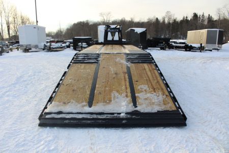 New 2026 Moritz FDGH Hydraulic Tail 32' GOOSENECK Deckover Flatbed Trailer- 25900# GVW