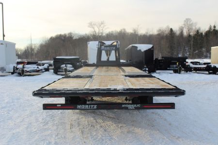 New 2026 Moritz FDGH Hydraulic Tail 32' GOOSENECK Deckover Flatbed Trailer- 25900# GVW
