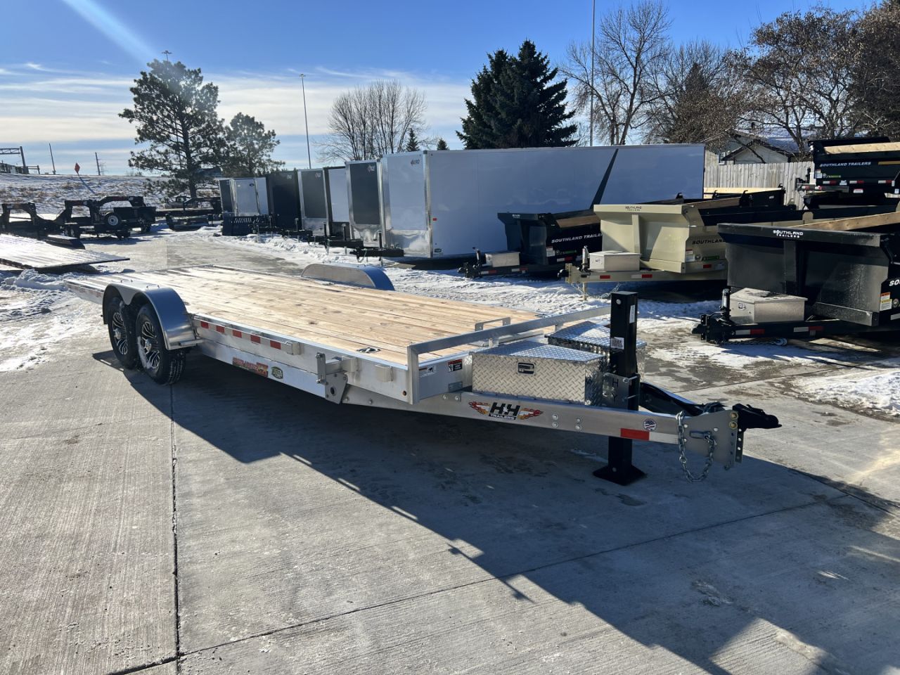 New NEW 2026 H&H Speedloader ALUMINUM 24’ POWER Hyd Jack TILTbed flatbed Trailer 2-7000 lb axles =14K