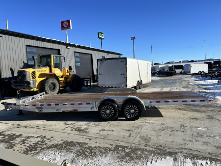 New NEW 2026 H&H Speedloader ALUMINUM 24’ POWER Hyd Jack TILTbed flatbed Trailer 2-7000 lb axles =14K