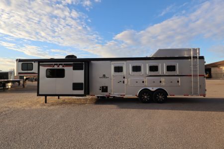 Used 2022 Bison 4 Horse LQ Slide-out Horse Trailer