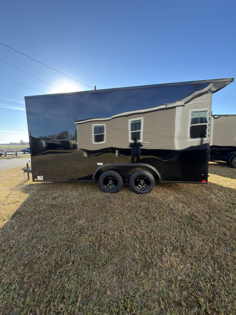 New 2026 Diamond Cargo 8.5x16TA 7'6" Tall .080 Black PolyCor Blackout Package Rear Wing Spoiler Cargo / Enclosed Trailer