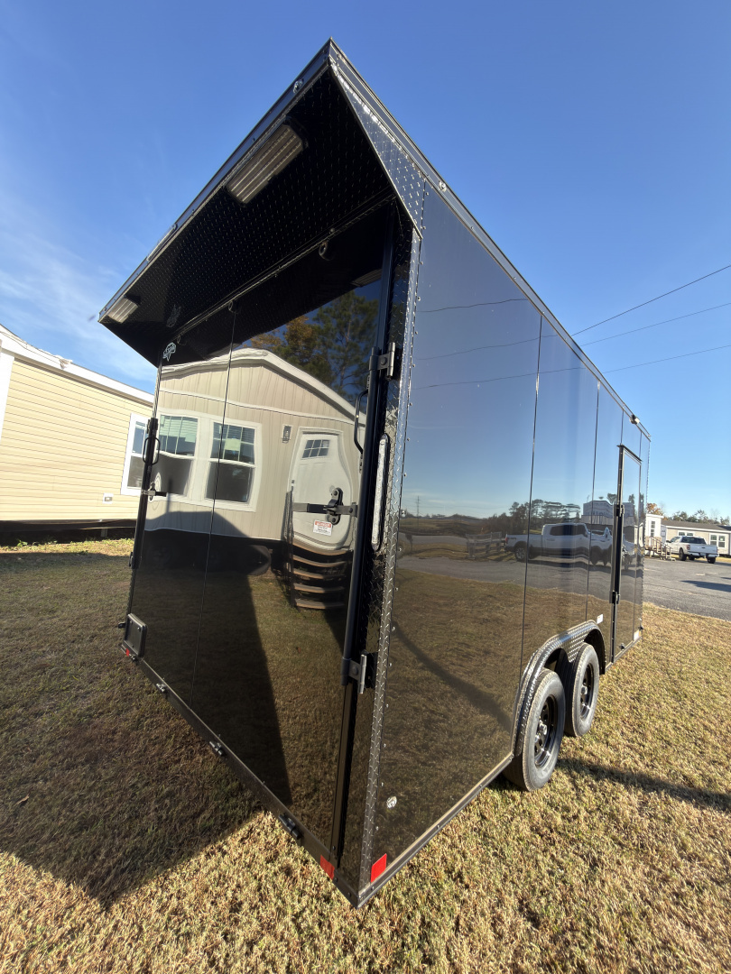 New 2026 Diamond Cargo 8.5x16TA 7'6" Tall .080 Black PolyCor Blackout Package Rear Wing Spoiler Cargo / Enclosed Trailer