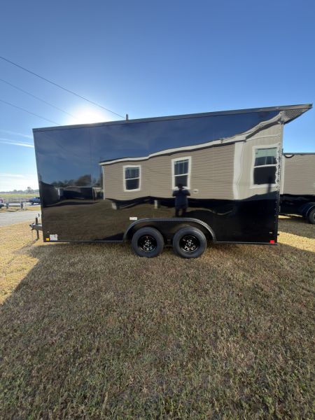 New 2026 Diamond Cargo 8.5x16TA 7'6" Tall .080 Black PolyCor Blackout Package Rear Wing Spoiler Cargo / Enclosed Trailer