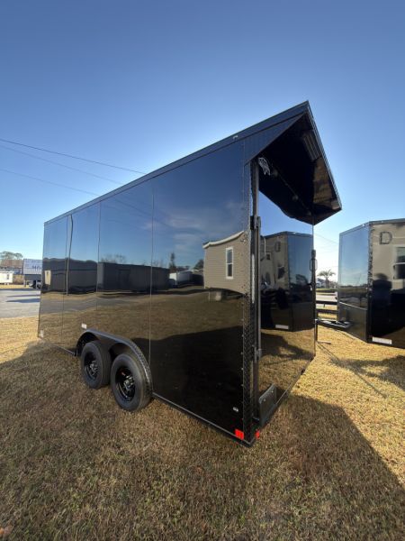 New 2026 Diamond Cargo 8.5x16TA 7'6" Tall .080 Black PolyCor Blackout Package Rear Wing Spoiler Cargo / Enclosed Trailer