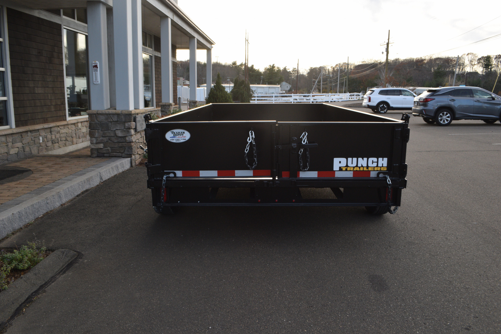 New Punch 6'11" x 14' Scissor Dump Trailer 14K