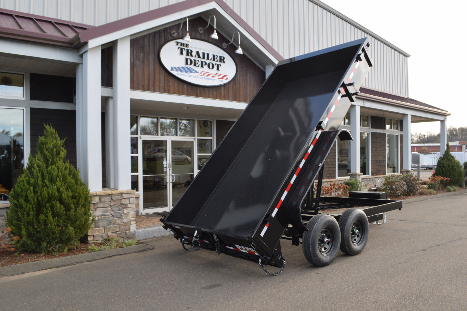 New Punch 6'11" x 14' Scissor Dump Trailer 14K