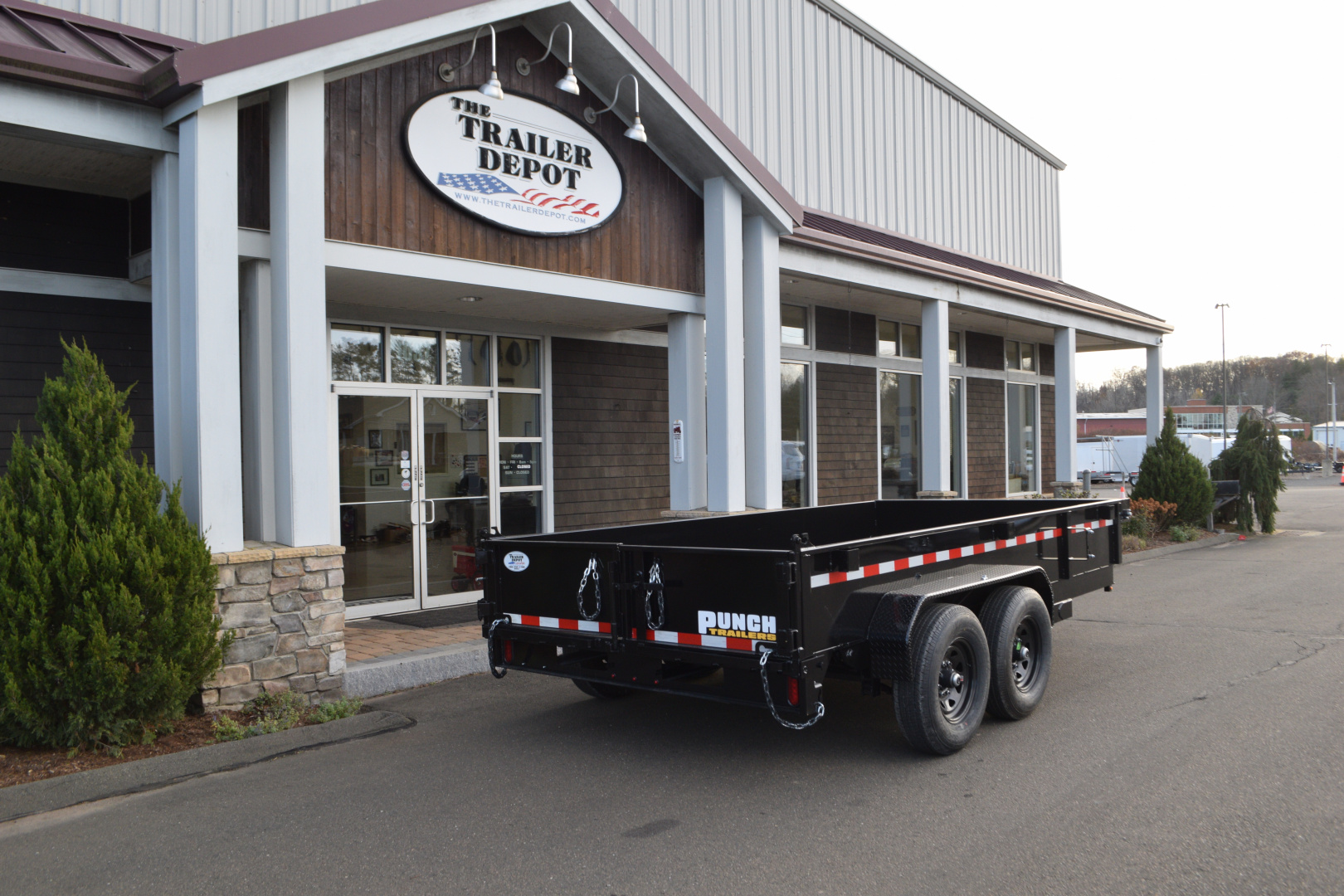New Punch 6'11" x 14' Scissor Dump Trailer 14K