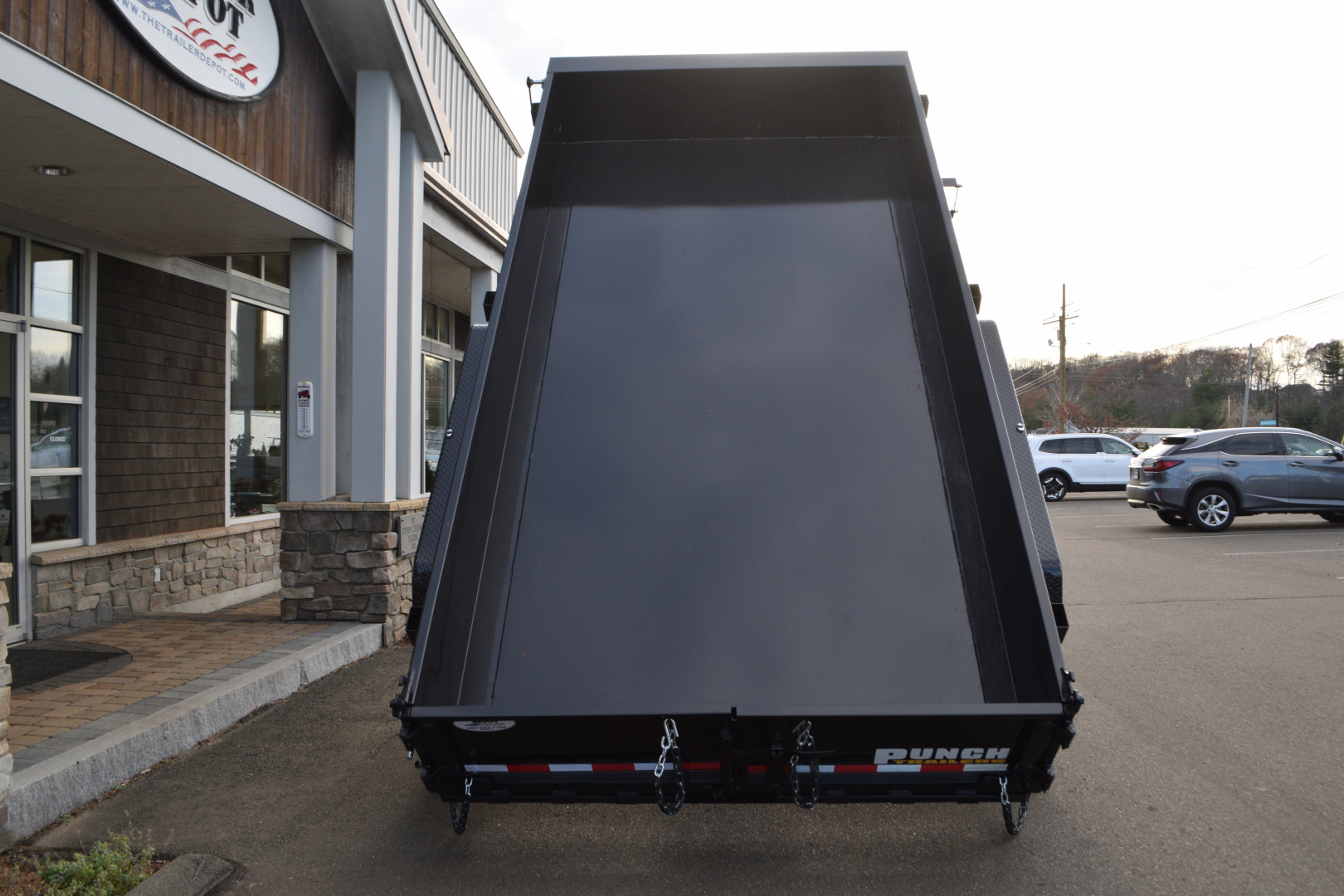 New Punch 6'11" x 14' Scissor Dump Trailer 14K