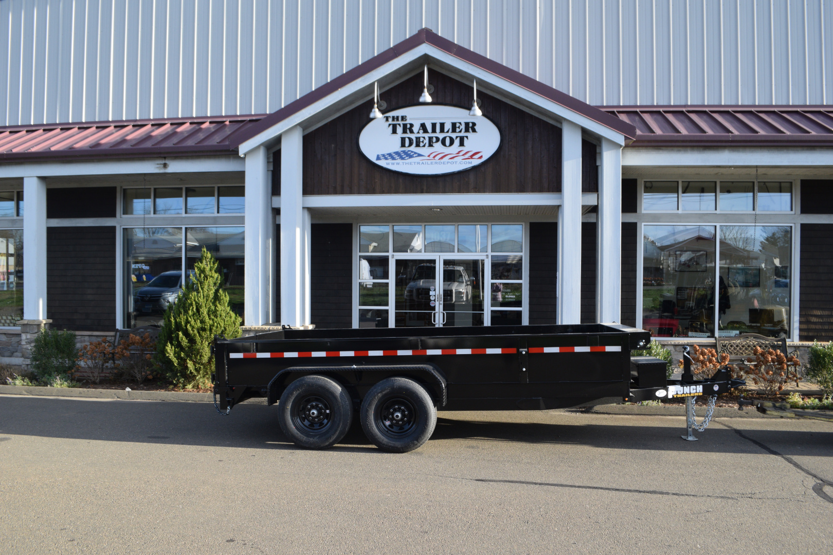 New Punch 6'11" x 14' Scissor Dump Trailer 14K