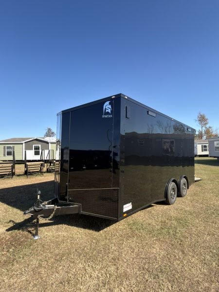 New 2026 Spartan Cargo 8.5x18TA Blackout Rear Wing Spoiler 7'6" Tall Spread Axle Cargo / Enclosed Trailer