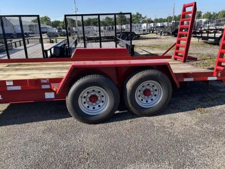 New 2026 Winston 7 TON 7 X 18 FT SKID STEER TRAILER SPRING ASSIST RAMPS