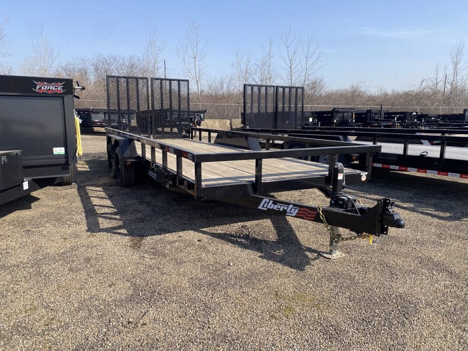 New 2025 Liberty 7 X 20 FT HD UTILITY TRAILER SPLIT RAMP GATE 9990 GVWR