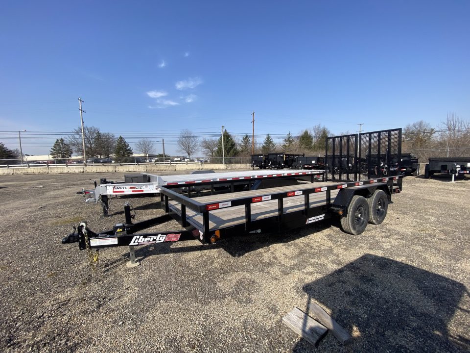 New 2025 Liberty 7 X 20 FT HD UTILITY TRAILER SPLIT RAMP GATE 9990 GVWR
