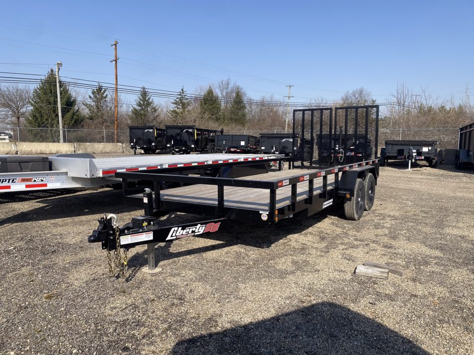 New 2025 Liberty 7 X 20 FT HD UTILITY TRAILER SPLIT RAMP GATE 9990 GVWR