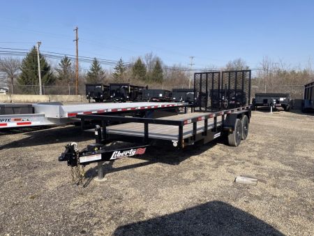 New 2025 Liberty 7 X 20 FT HD UTILITY TRAILER SPLIT RAMP GATE 9990 GVWR