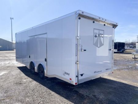 New 2025 ATC 24 FT ROM 400 ALUMINUM ENCLOSED CAR HAULER PREMIUM ESCAPE DOOR