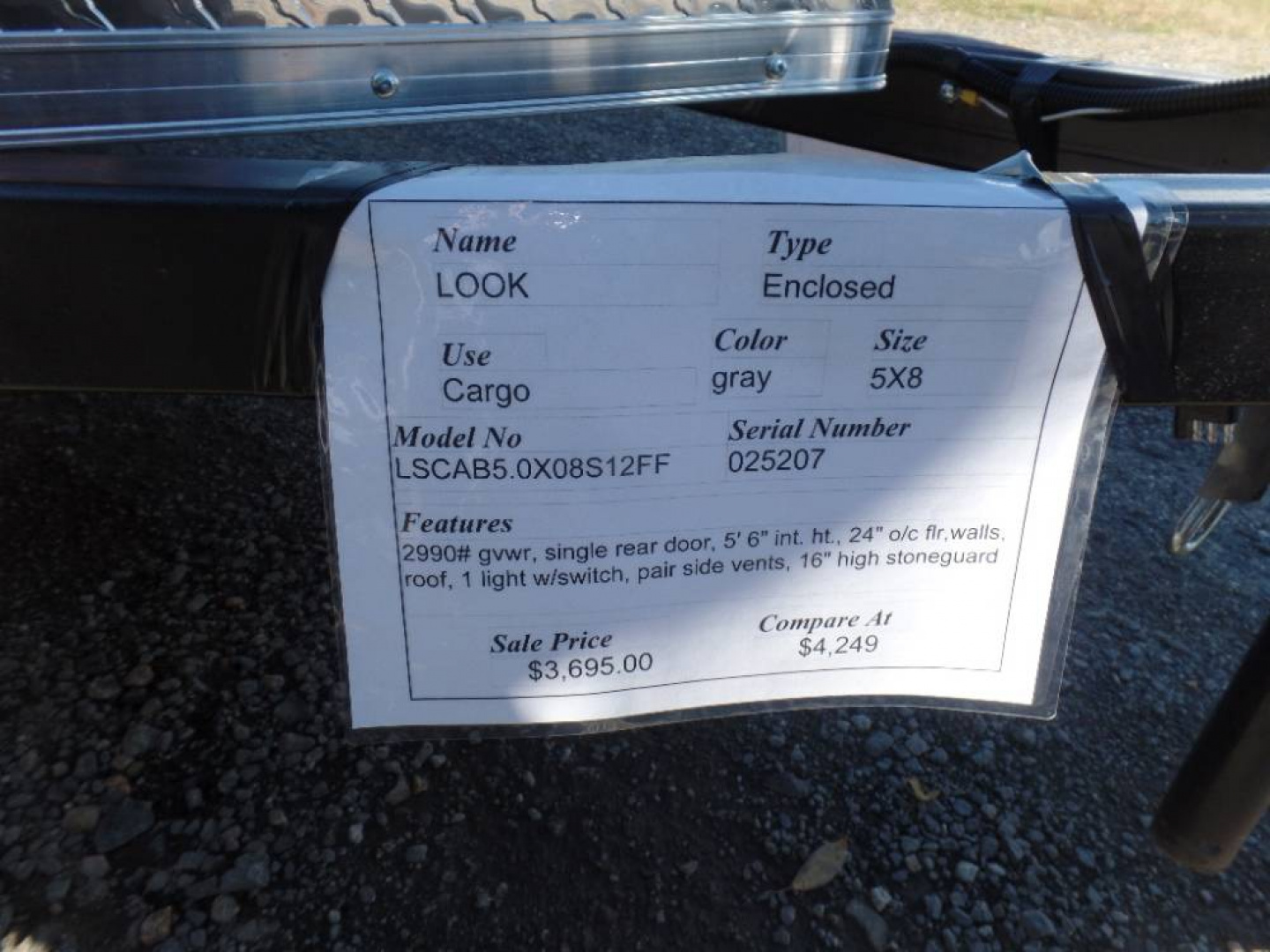 5×8 Enclosed Cargo Trailer photo 2