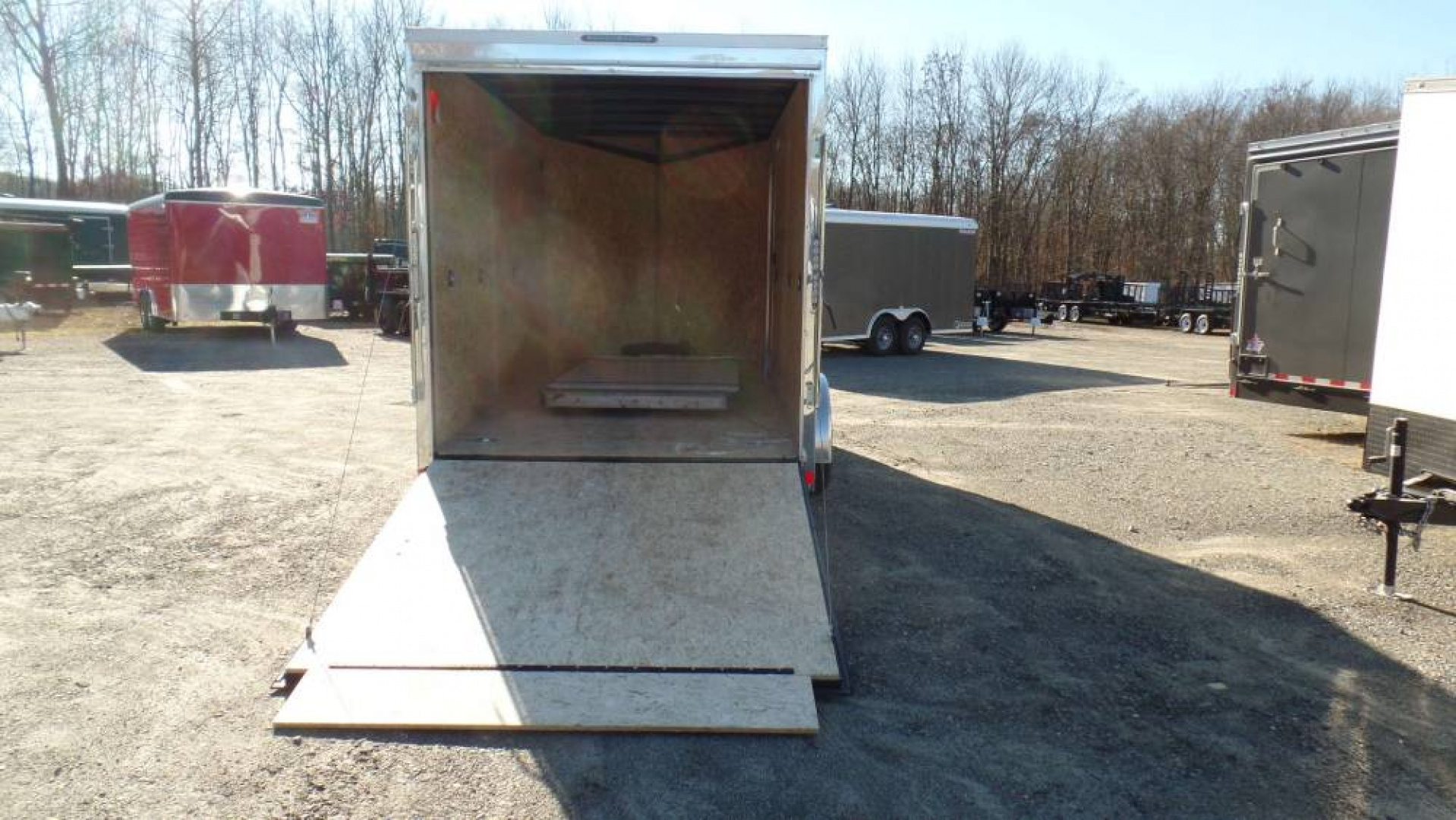 New EXAMPLE / 7X14 Enclosed Cargo Trailer, with UTV upgrade package, 85 interior height, 78 tall at the Ramp Door, NEW Polycore Exterior!
