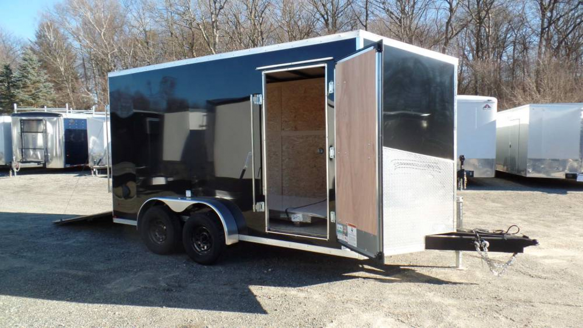 New EXAMPLE / 7X14 Enclosed Cargo Trailer, with UTV upgrade package, 85 interior height, 78 tall at the Ramp Door, NEW Polycore Exterior!