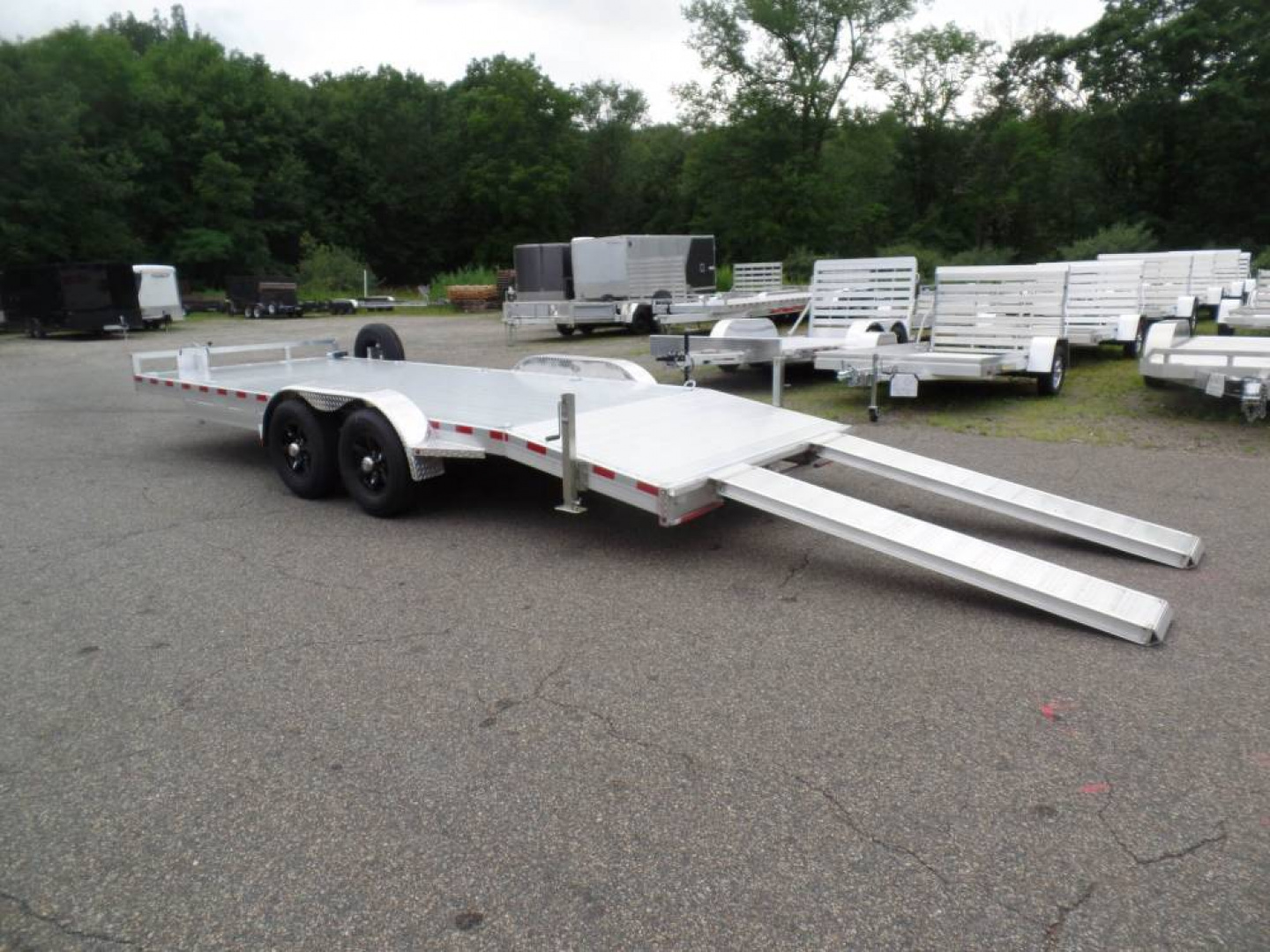 New EXAMPLE / Open Car Trailer 20 ft. long deck, 9,990 lb. GVWR, ALL ALUMINUM Frame and Deck