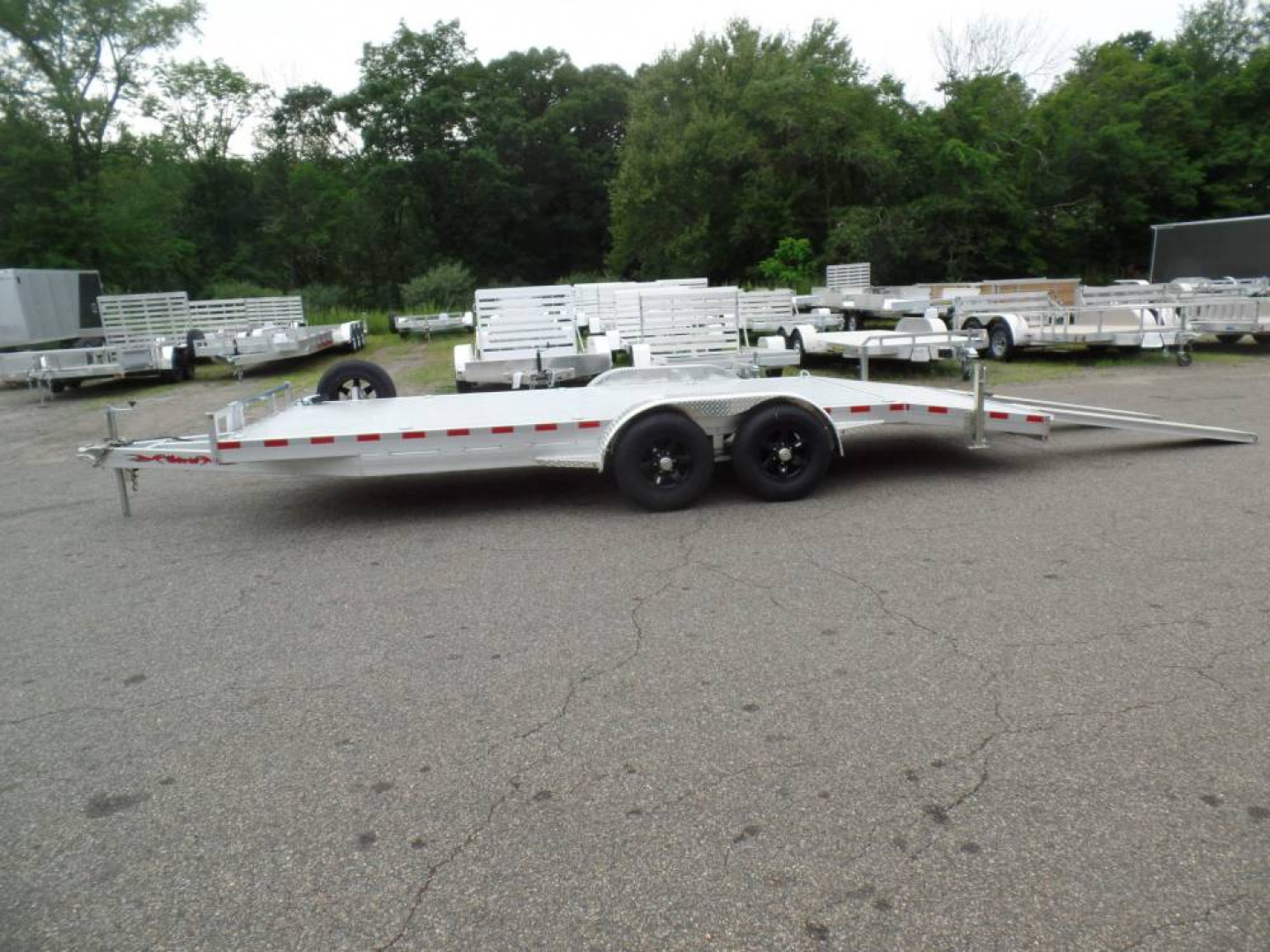 New EXAMPLE / Open Car Trailer 20 ft. long deck, 9,990 lb. GVWR, ALL ALUMINUM Frame and Deck