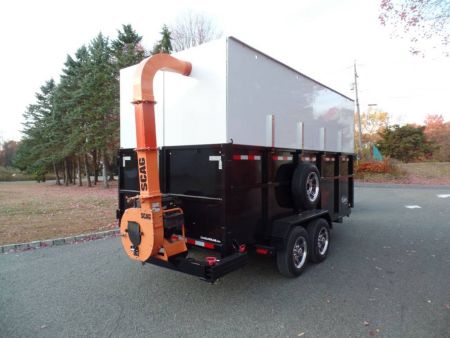 New EXAMPLE / Dump Trailer with 270 degree swing away mount ,Leaf Vacuum and Enclosure for Leaves