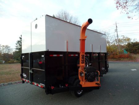 New EXAMPLE / Dump Trailer with 270 degree swing away mount ,Leaf Vacuum and Enclosure for Leaves