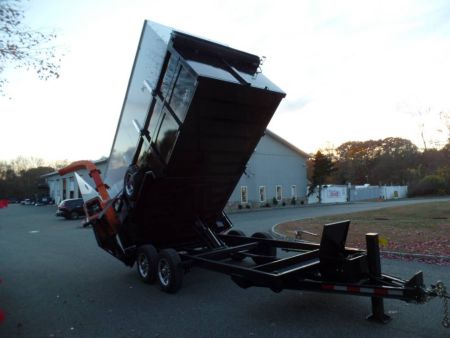 New EXAMPLE / Dump Trailer with 270 degree swing away mount ,Leaf Vacuum and Enclosure for Leaves
