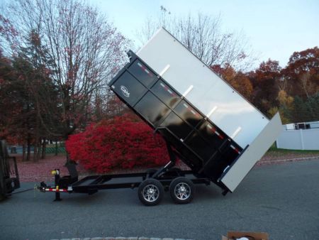 New EXAMPLE / Dump Trailer with 270 degree swing away mount ,Leaf Vacuum and Enclosure for Leaves