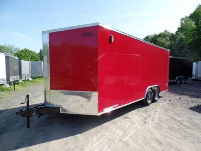 New EXAMPLE / 8.5X20 Enclosed Car Trailer, RED Screwless Exterior, 9,990 GVWR #032865