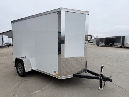 New *HAIL SALE* 2026 Cross White 5'x10' 3k Alpha Flat Top V-Nose Enclosed Cargo Trailer