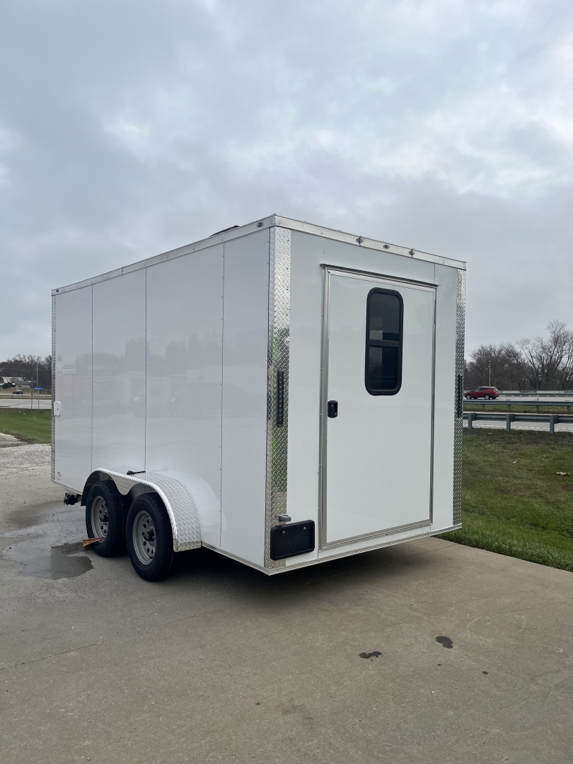 New 2026 Steel Pines Cargo 7x14 TA , 7' interior height, 3.5k axles, .080 polycore Concession