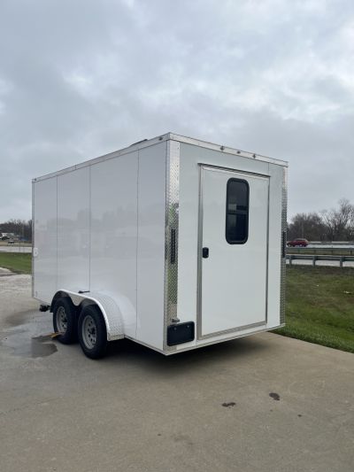 New 2026 Steel Pines Cargo 7x14 TA , 7' interior height, 3.5k axles, .080 polycore Concession