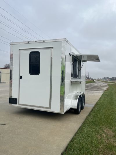 New 2026 Steel Pines Cargo 7x14 TA , 7' interior height, 3.5k axles, .080 polycore Concession