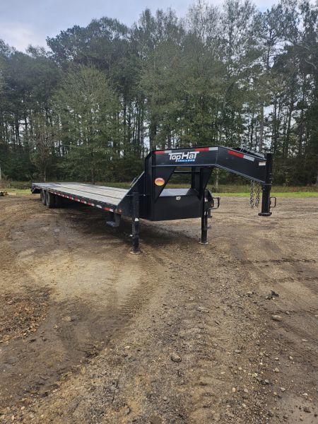 Used 2025 Top Hat 102"X40' Gooseneck, 2 Jumbo Ramps Flatbed Trailer