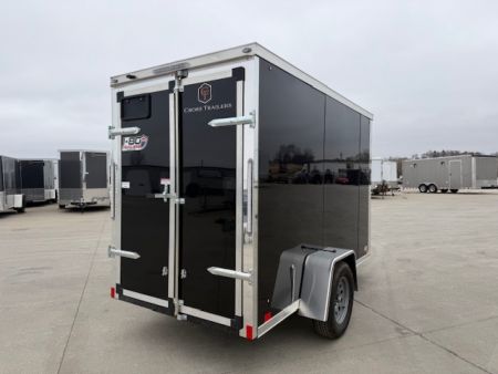 New 2026 Cross Black 5'x10' 3k Alpha Flat Top V-Nose Enclosed Cargo Trailer