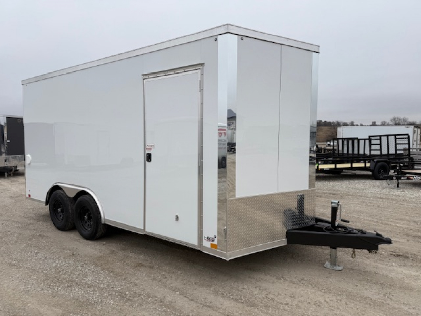 New 2026 Cross White 8.5'x16' 10k Alpha Flat Top V-Nose Enclosed Cargo Trailer