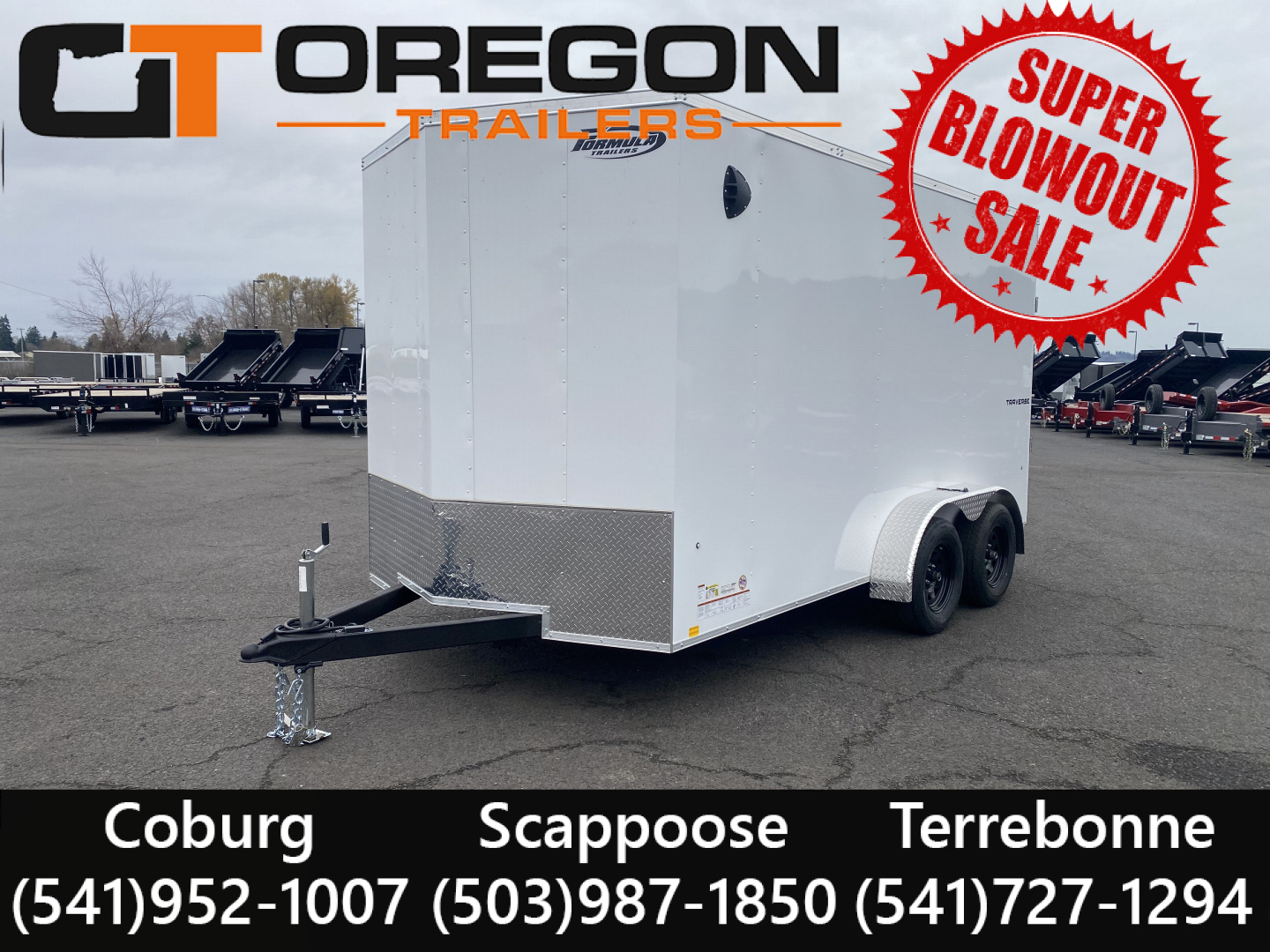 New 2026 Formula Traverse 7x14 Enclosed Trailer w/ Rear Ramp +6" Height 7k GVWR