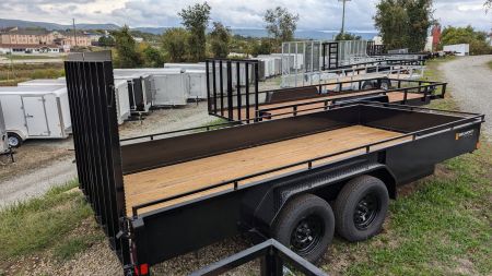 New 2026 Belmont 7x16 Solid Side Utility Trailer w/ Split Gate
