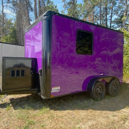 New 7X12TA Purple Pet Grooming Trailer