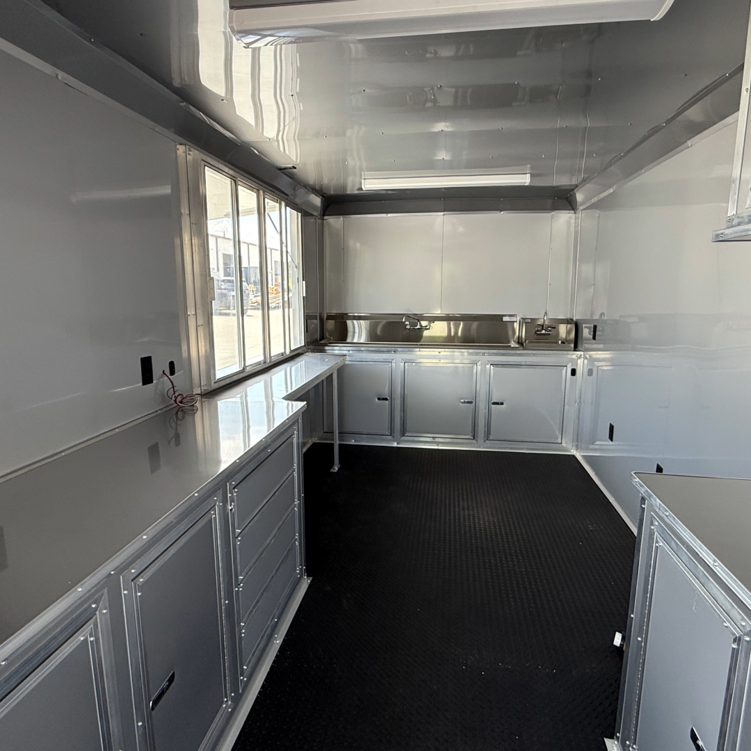 New 8.5X26TA3 Silver Concession Porch Trailer